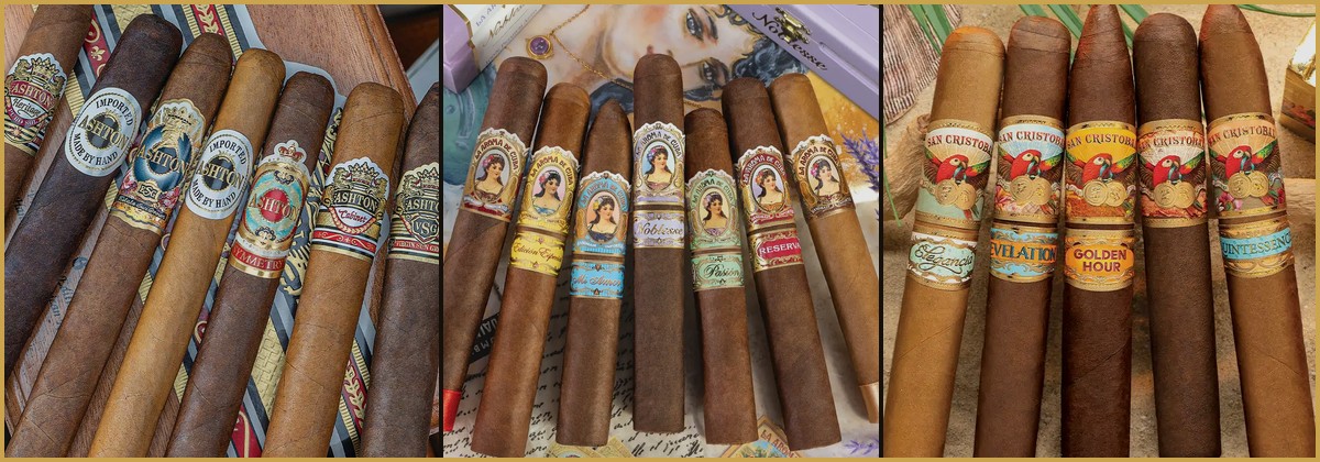 Ashton, La Aroma de Cuba and San Cristobal cigars